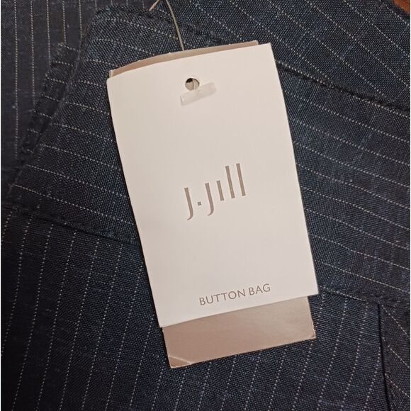 J. Jill Midnight Blue Pinstriped Wide-leg Dress Pants Size 10 NWT! - Picture 7 of 10